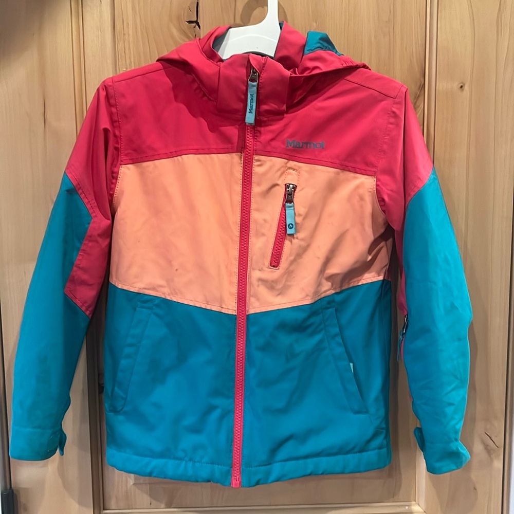 Marmot Girls Ski Jacket Pink/Blue Full Zip. Size: S